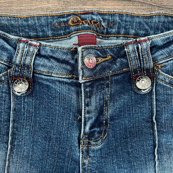 Y2K Star Low Rise Bootcut Raised Front Stitch Seam Jeans Stone Wash Jeans Size 3 - Picture 9 of 10